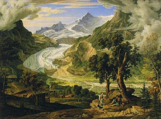 Joseph Anton Koch Grindelwald Glacier in the Alps Germany oil painting art